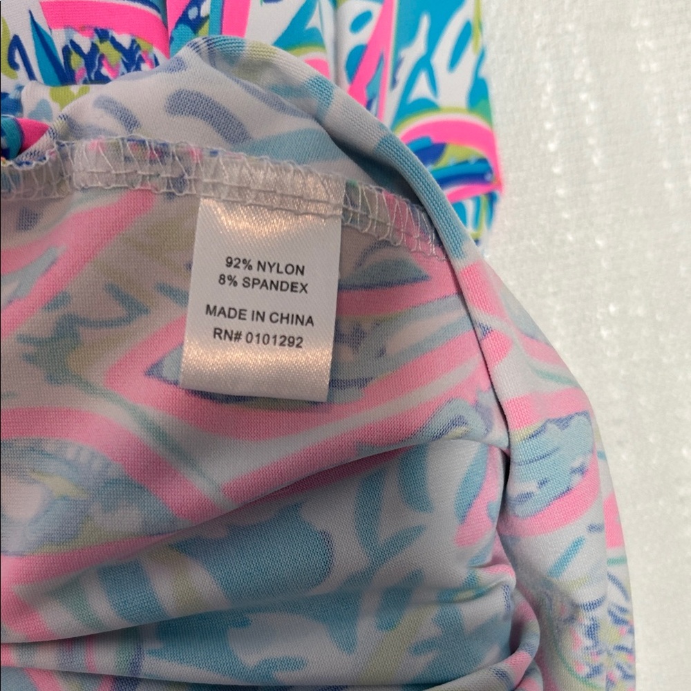 Lulu-B Pink and Aqua Tropical Shift Dress - Picture 3 of 4